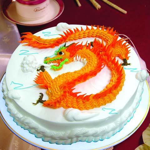 生日蛋糕预定 生肖龙蛋糕 双层水果夹心北京蛋糕店