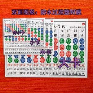 六合彩波色排码对照表十二生肖卡五行卡片2023年香港澳门台湾通用