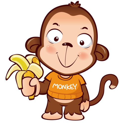 吃香蕉的猴子png透明无水印高清免抠矢量图片素材免费分享下载