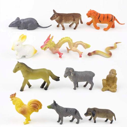 大号十二生肖模型玩具12生肖玩具仿真动物模型玩具男女孩儿童玩具小号