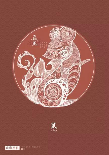 《山海十二生肖》视觉元素形象设计以《山海经》中文字为根据重新设计