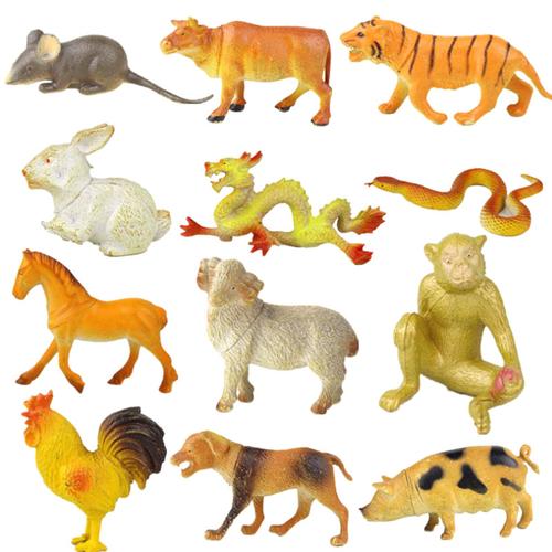 仿真动物模型玩具十二生肖玩具 12生肖儿童认知动物